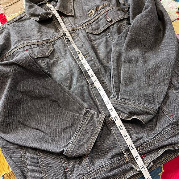 Y2K PJ Mark Grey Denim Button Up Heavy Jacket Large - Picture 4 of 6